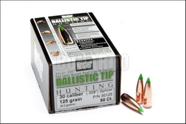 NOSLER PALLA 308" 125 GRS BALLISTIC TIP 30125 CONF. 50