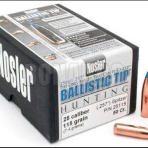 NOSLER PALLA 257" 115 GRS BALLISTIC TIP