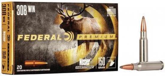 FEDERAL MUNIZIONI PREMIUM CAL. 308 150 GRS NOSLER PARTITION