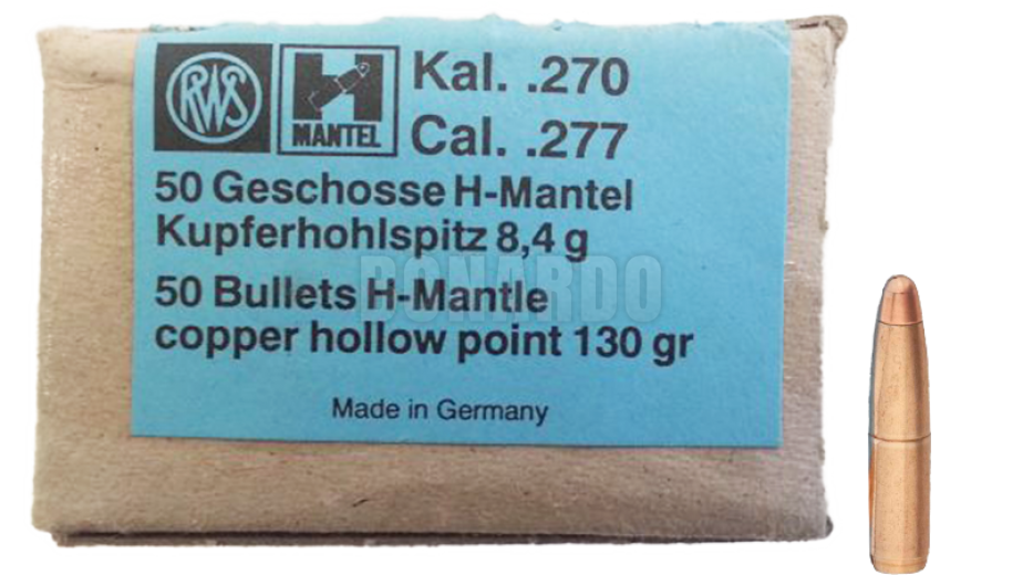 RWS PALLA H-M ANTEL CAL. 277 8,4GR 130 GRS CONF. 50
