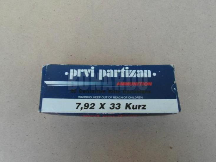 MUNIZIONI CAL 8 KURZ ( 7,92X33) PRIVI PARTIZAN CONF. 20