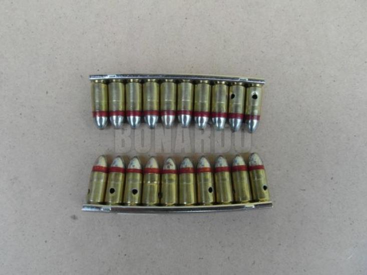 MUNIZIONI IN PIASTRINA CAL 9X19 CONF. 10 PZ  PER M38 PROD. GFL 1943