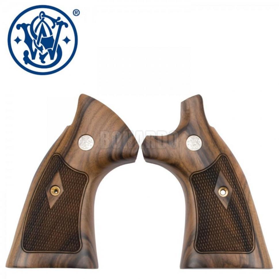 SMITH & WESSON GUANCETTE IN LEGNO  TARGET ZIGRINATE K/L FRAME SQUARE
