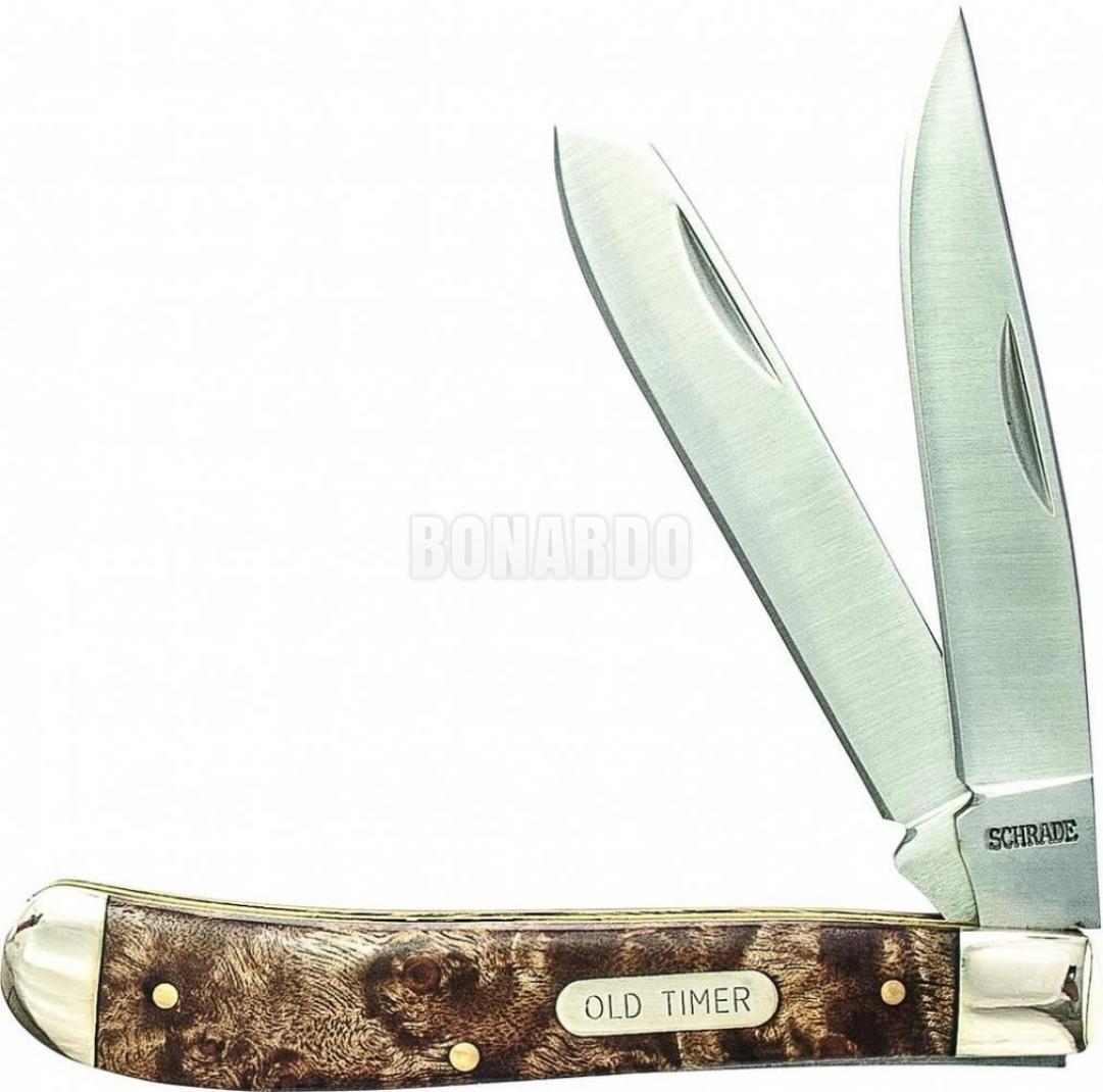 OLD TIMER COLTELLO FOLDING GUNSTOCK TRAPPER WOOD