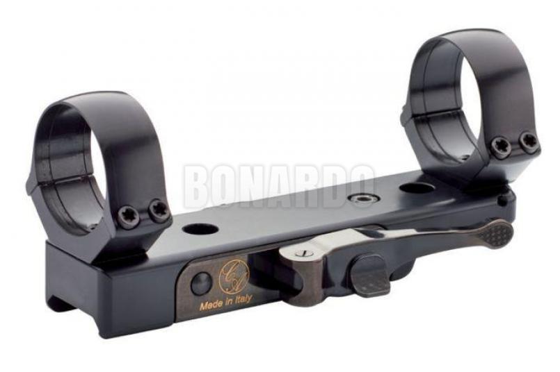 CONTESSA ATTACCO SIMPLE BLACK PER PICATINNY CON ANELLI 30mm H5mm