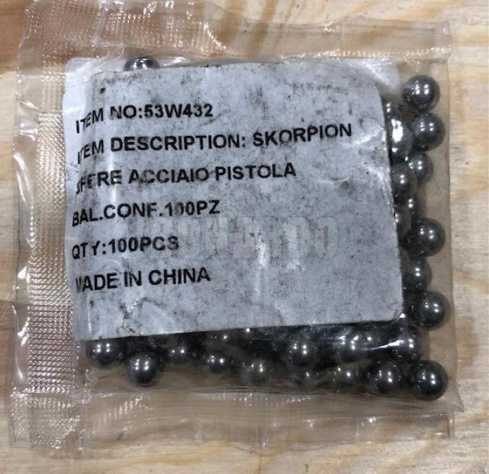 SKORPION PISTOLA BALESTRA DUAL SFERE IN ACCIAIO 100 PEZZI