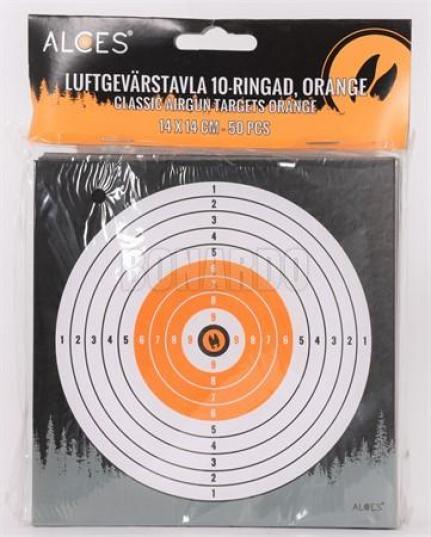 ALCES BERSAGLIO CLASSIC TARGET ORANGE 14X14CM CONFEZIONE 50 PEZZI