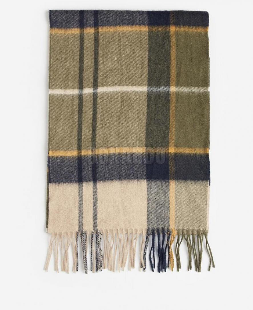 BARBOUR SCIARPA CASHMERE CARRBRIDGE TARTAN GREEN