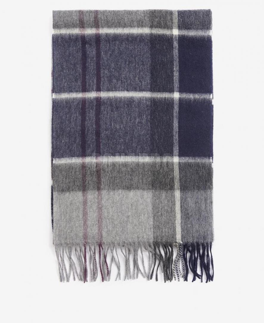 BARBOUR SCIARPA CASHMERE CARRBRIDGE TARTAN SLATE