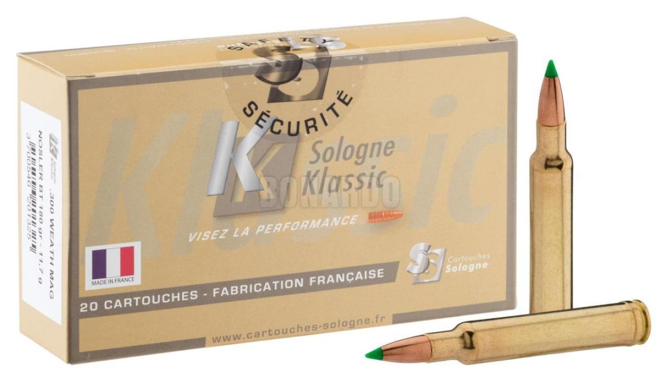 SOLOGNE MUNIZIONI CAL.300WBY PALLA NOSLER BT 180 GRS