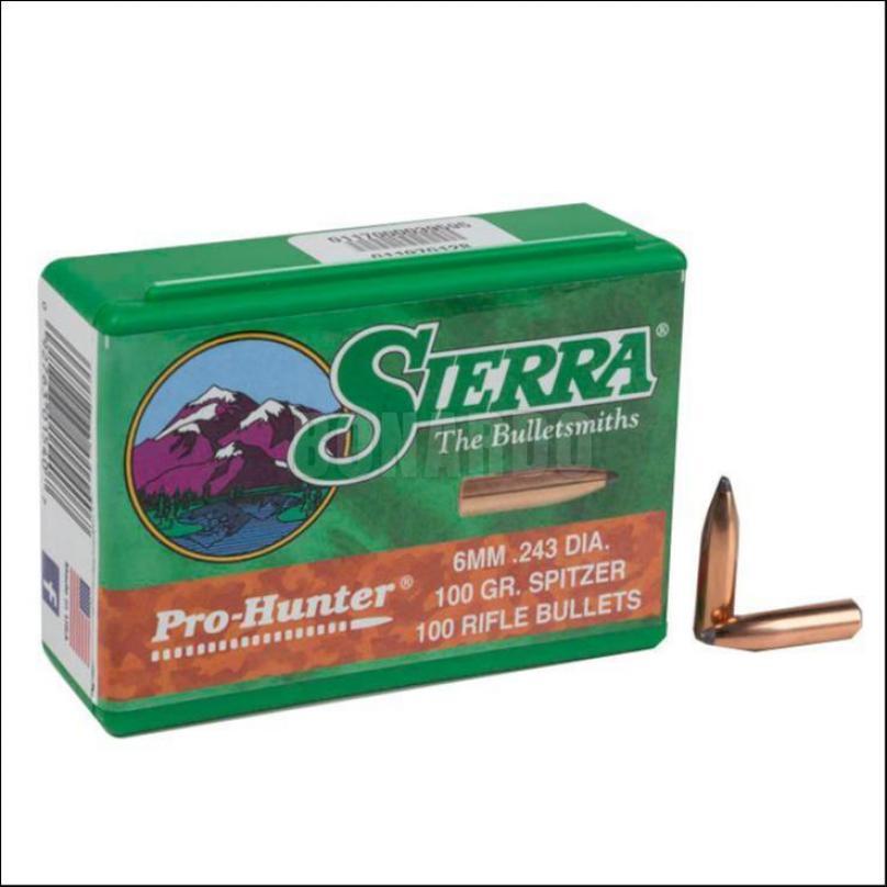 SIERRA PALLA 243" 100 GRS  SPITZER 1540 CONF. 100