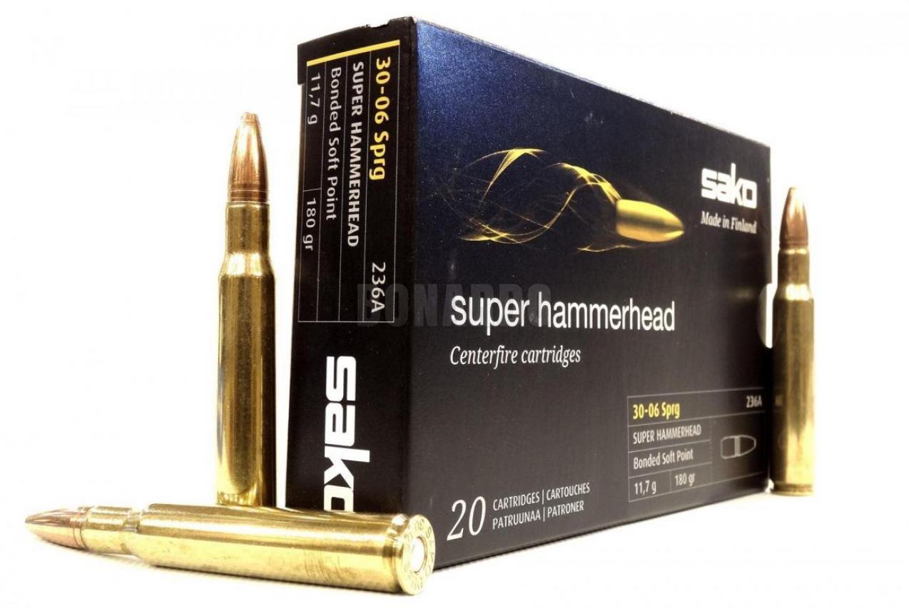 SAKO MUNIZ. CAL.30-06 SUPER HAMMERHEAD 180 GRS 236A