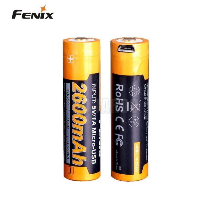 FENIX BATTERIA LITHIO 18650 ARB-L18-2600MAH USB