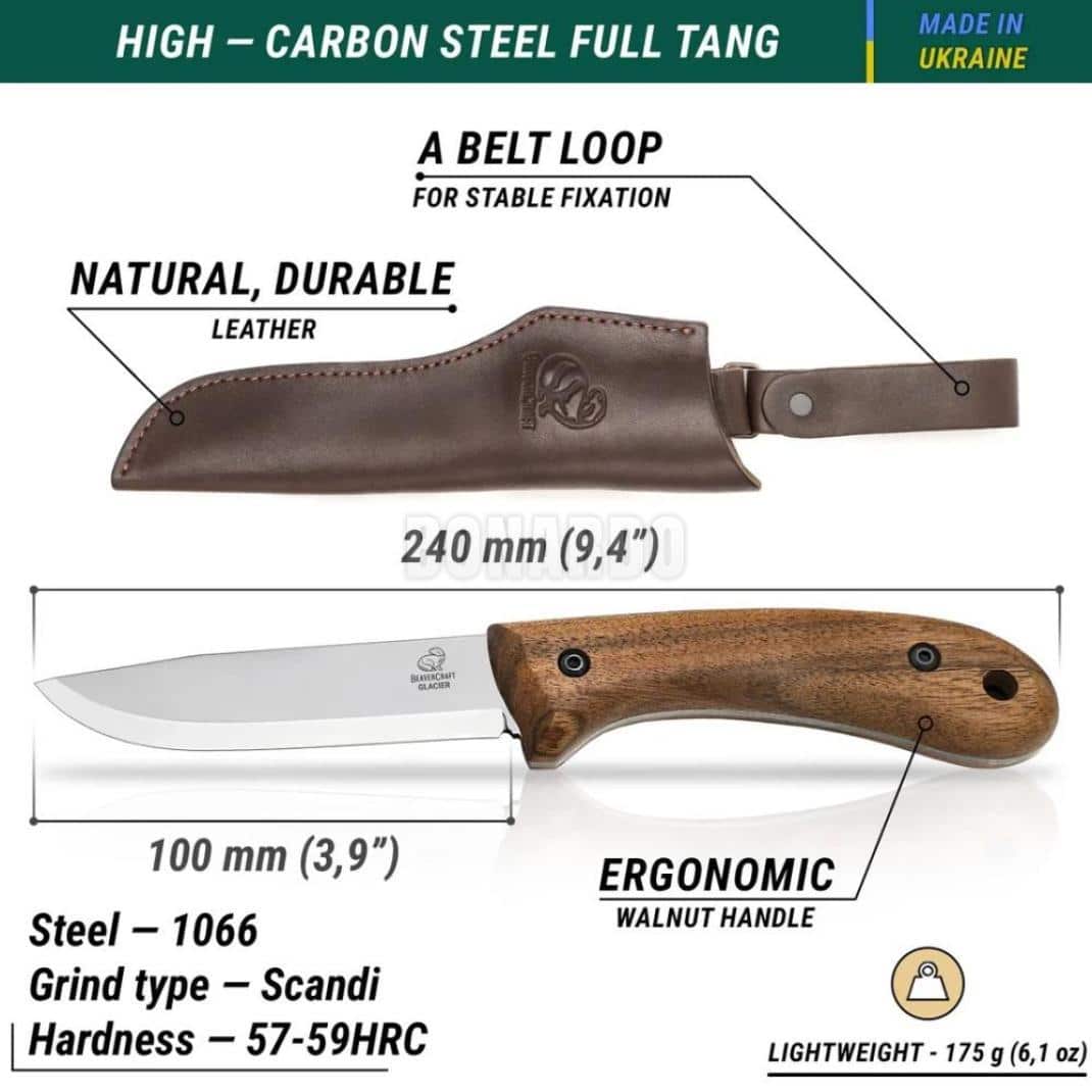 BEAVERCRAFT BSH2 COLTELLO GLACIER