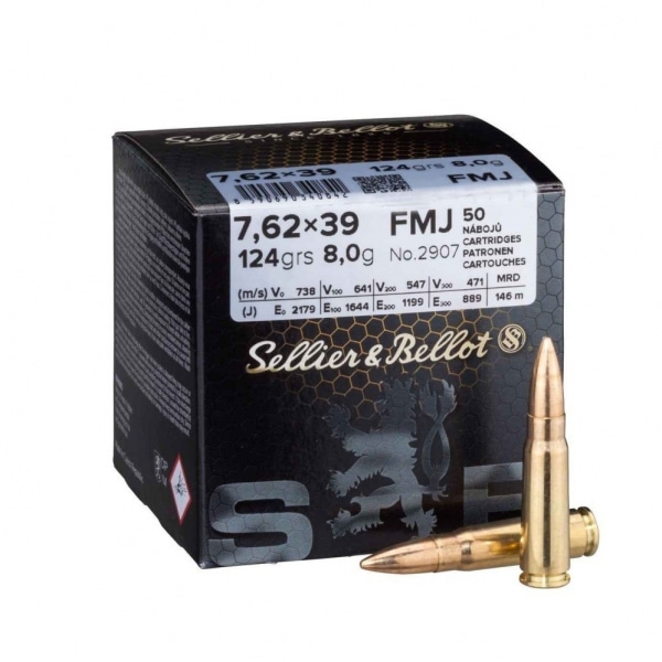 SELLIER&BELLOT CARTUCE CAL.7,62X39 FMJ 124GRS 50PZ