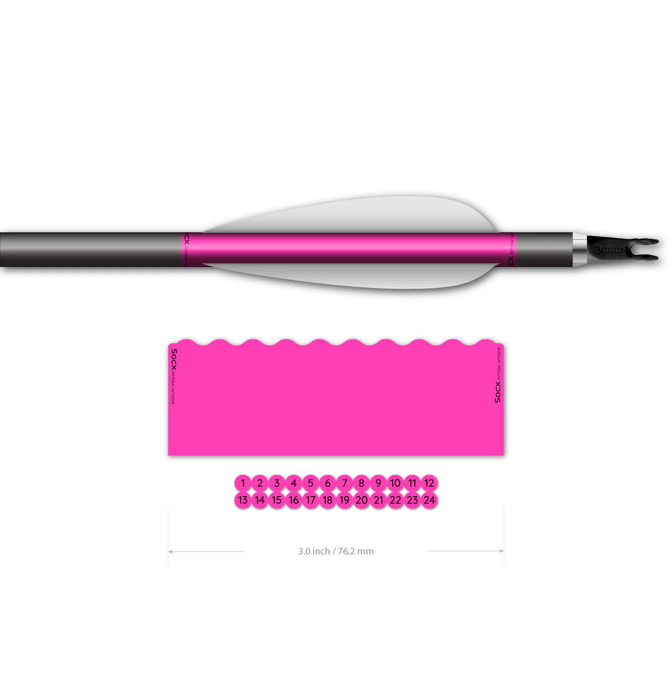 SOCX ARROW WRAP SHORTY 8.0 mm MAX FLUO