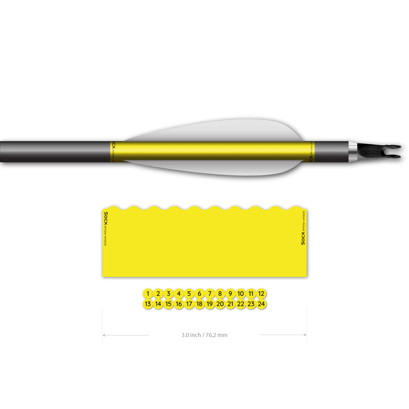 SOCX ARROW WRAP SHORTY 8.0 mm MAX FLUO