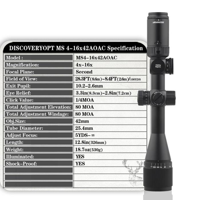 DISCOVERYOPT CANNOCHIALE 4-16X42 AOAC