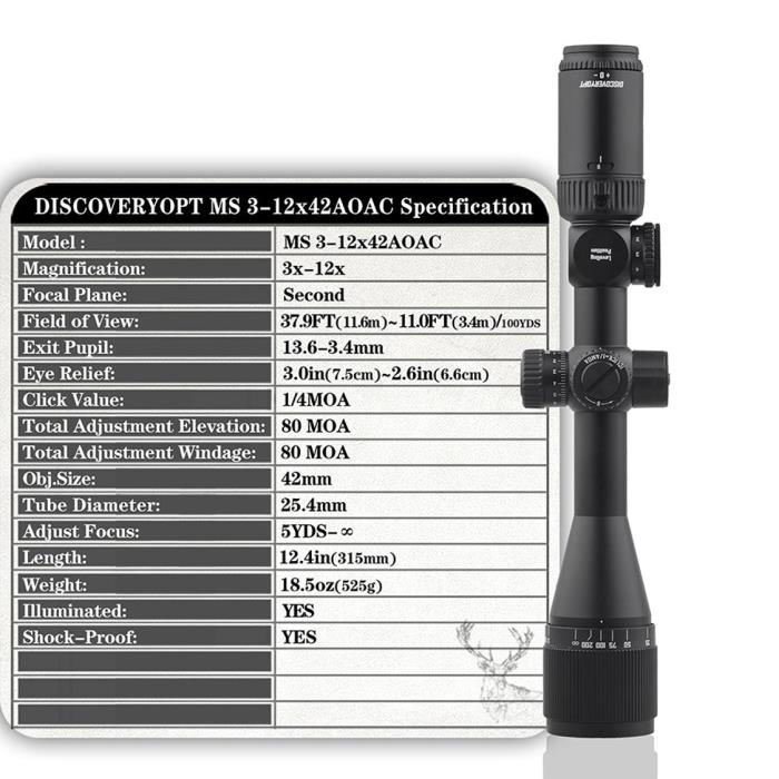 DISCOVERYOPT CANNOCHIALE 3-12X42 AOAC