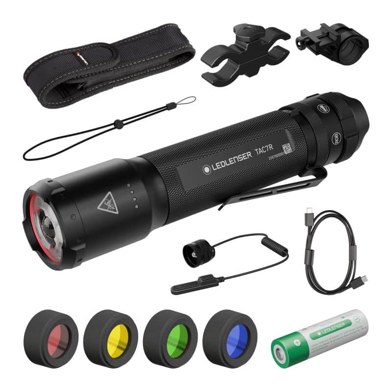 LED LENSER TAC 7 R OUTDOOR SET TORCIA TATTICA CON ACCESSORI
