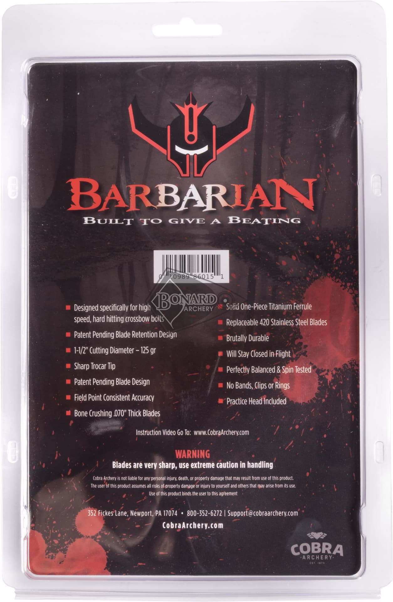 COBRA PUNTA DA CACCIA BARBARIAN CONFEZIONE 3 PEZZI